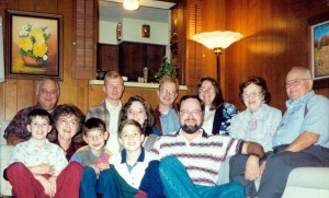 Robert (Ron's son), Us (Rick & Virginia), Derek (Kathy & Bill's son), Our Daughter JoAnn's husband (Ken), JoAnn & their son (Robert), Our Daughter Kathy's husband (Bill), Our son (Ron), Our Daughter Kathy, Rick's Parents (Doris & Jim).